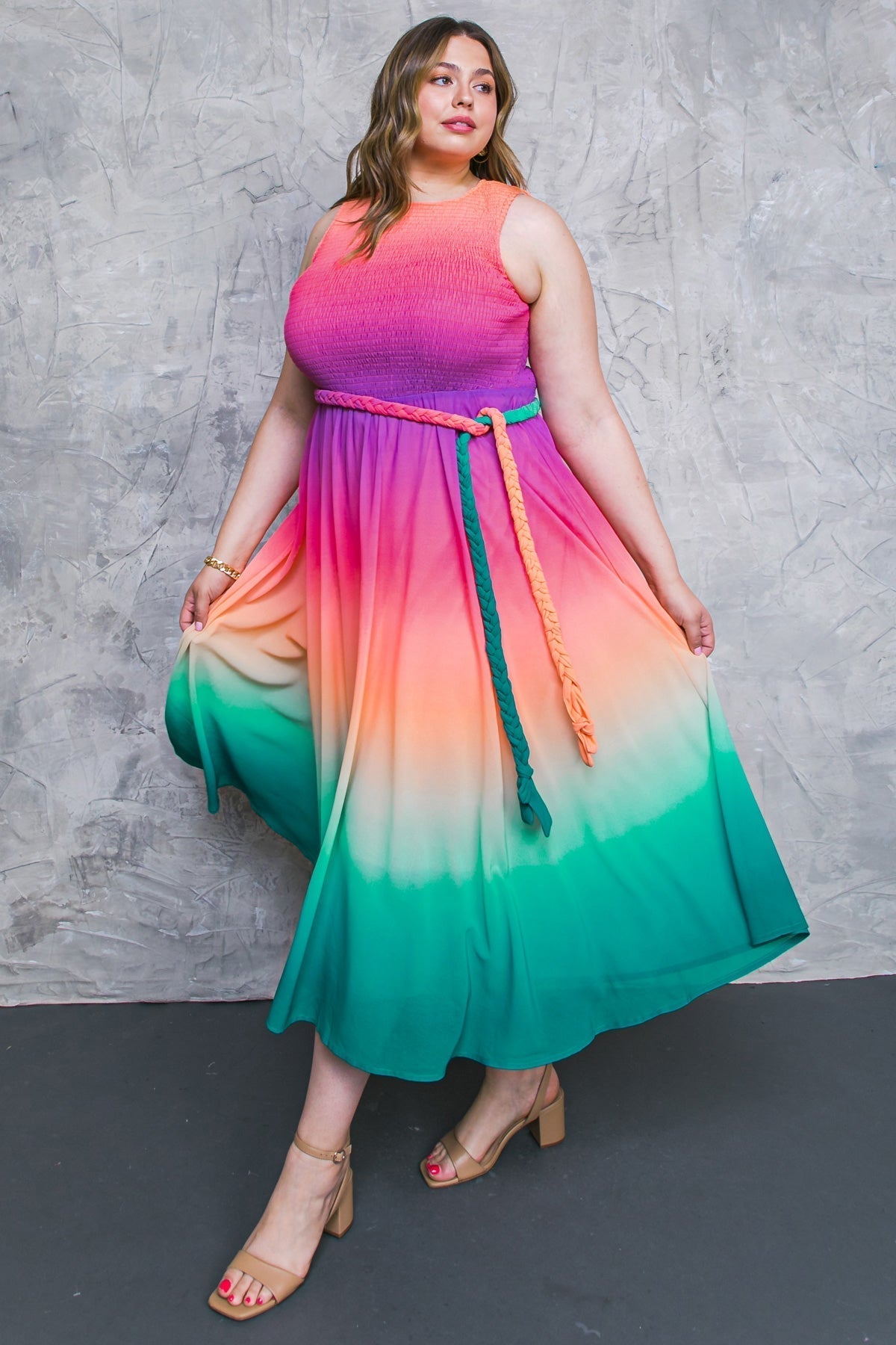 CATER TO YOU WOVEN MIDI DRESS Flying Tomato